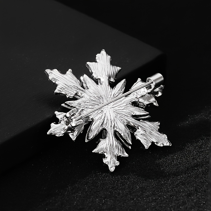 Stylish Rhinestone-encrusted Snowflake Brooch, Gift